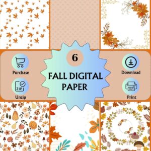 Fall Digital Patterns | Autumn Decor | Fall Seamless Digital Papers | Fall Scrapbook Paper | Fall Decor Paper | Fall Patterns