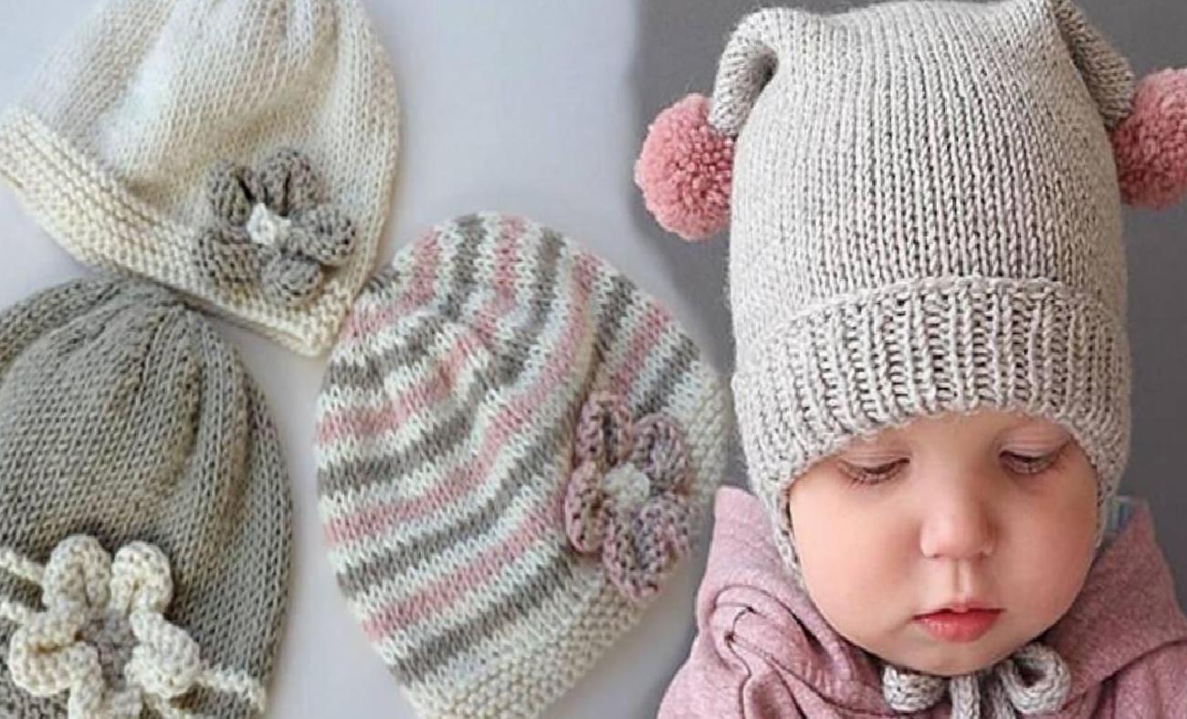 Kış Aylarında Bebekler İçin Sımsıcak Örgü Şapkalar