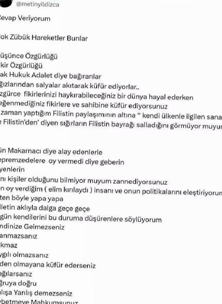 Metin Yıldız'dan Sert ve Zehir Zemberek Sözler