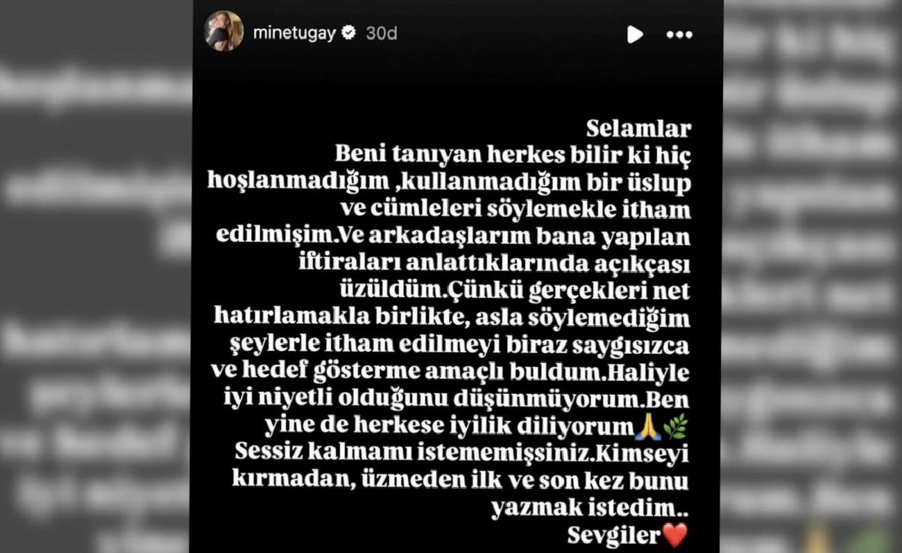 Mine Tugay’dan İlk Açıklama