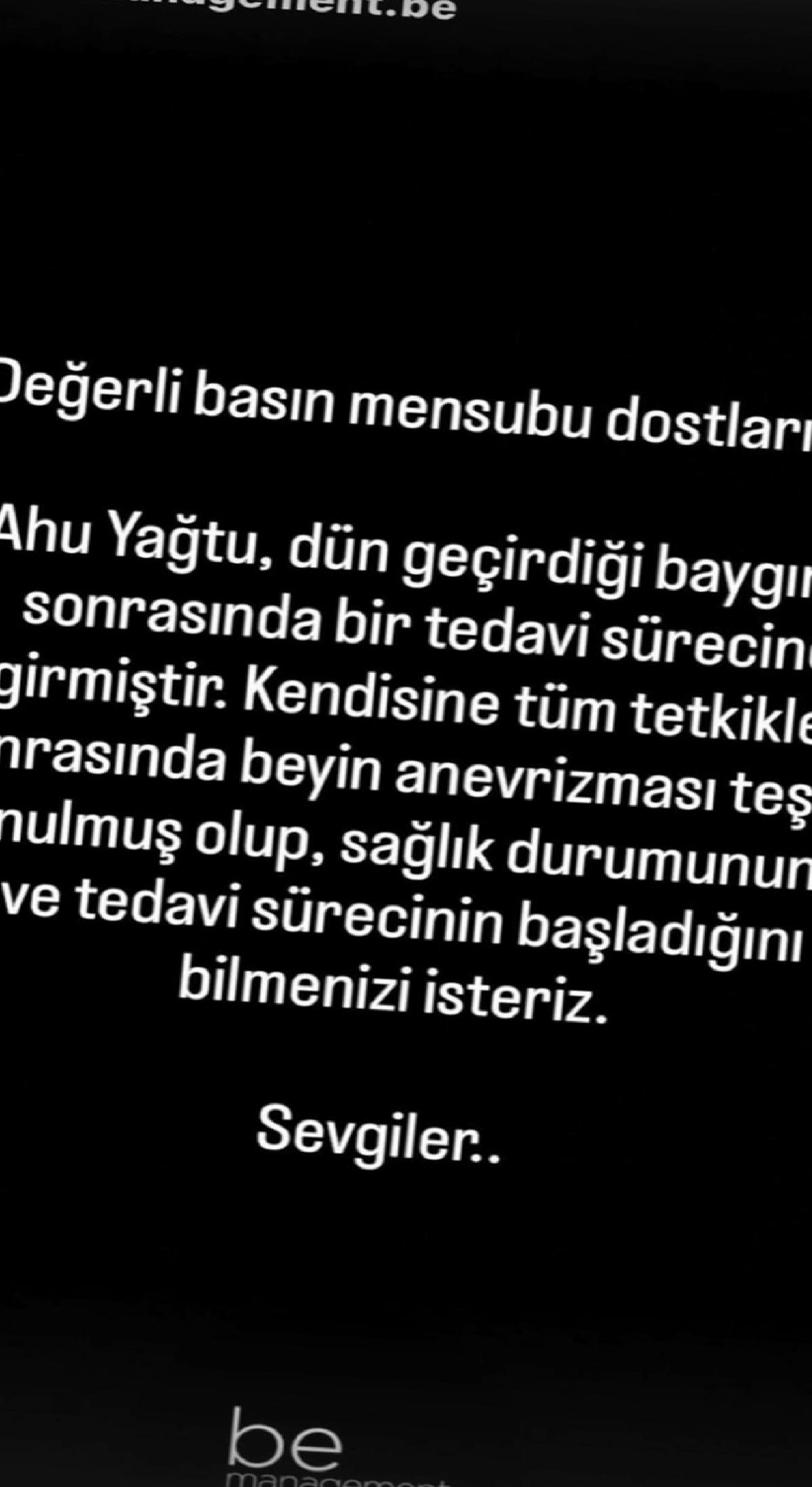 Ahu Yağtu: Beyin Anevrizması Teşhisi Sonrası Yaşananlar ve Açıklama