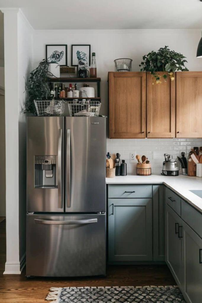 Buzdolabı Üstündeki Boşlukları Mutlu ve İşlevsel Depolama Alanına Dönüştürün