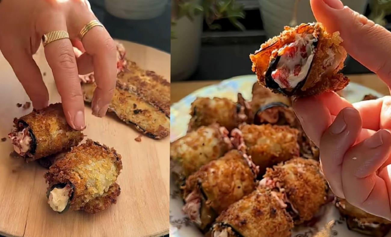 Çıtır Patlıcan Sarması: Patlıcanın İçindeki Közlü Harçla Şık Bir Lezzet