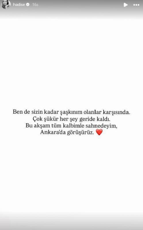 Hadise Serbest Bırakıldıktan Sonra Ankara’da Sahnedeki Duygular: Gözyaşı ve İçten Açıkladıklar