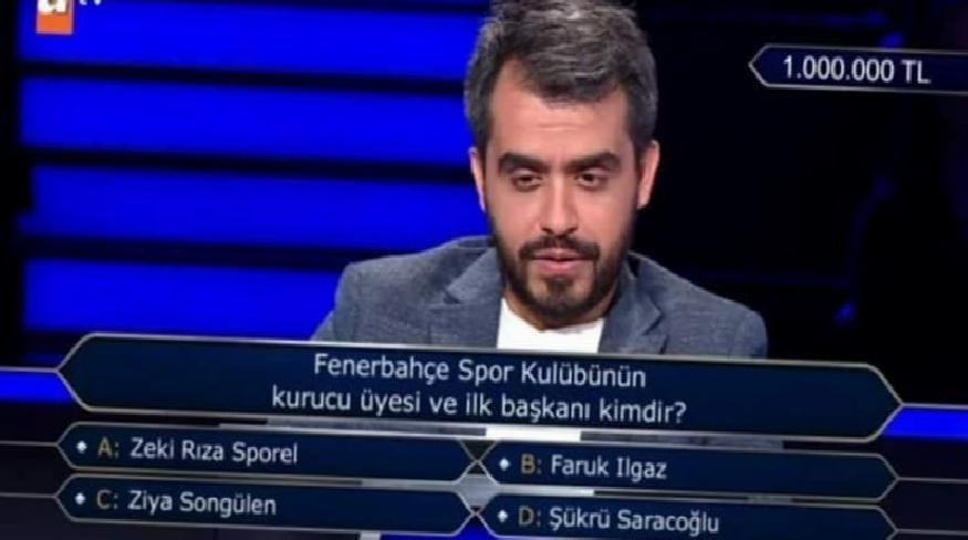 Kim Milyoner Olmak İster'da 1 Milyonluk Fenerbahçe Sorusu ve Çekilme Olayı