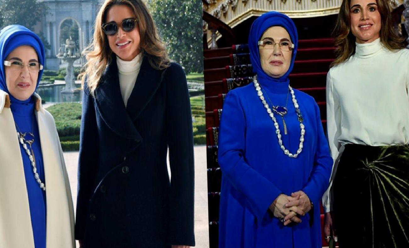 Görülen ilgi, sarayın Muayede Salonu girişindeki sıcak karşılama ile başladı. Karşılıklı selamlaşmalar ve samimi sohbetlerin ardından ikili, kristal merdivenler önünde hatıra fotoğrafları çektirdi ve Medhal Salonu’na geçerek sergiye göz attı.