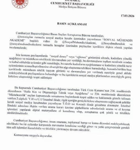 İstanbul'da Sosyal Medya Paylaşımları Üzerine Gözaltı ve Tutuklama: Kadınlara Yönelik İçeriklere Ağır Adli Önlem