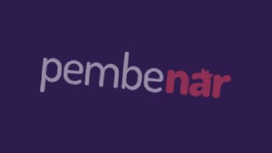 Pembenar logo on a dark purple background, with 'pembe' in light gray and 'nar' in pink/red.