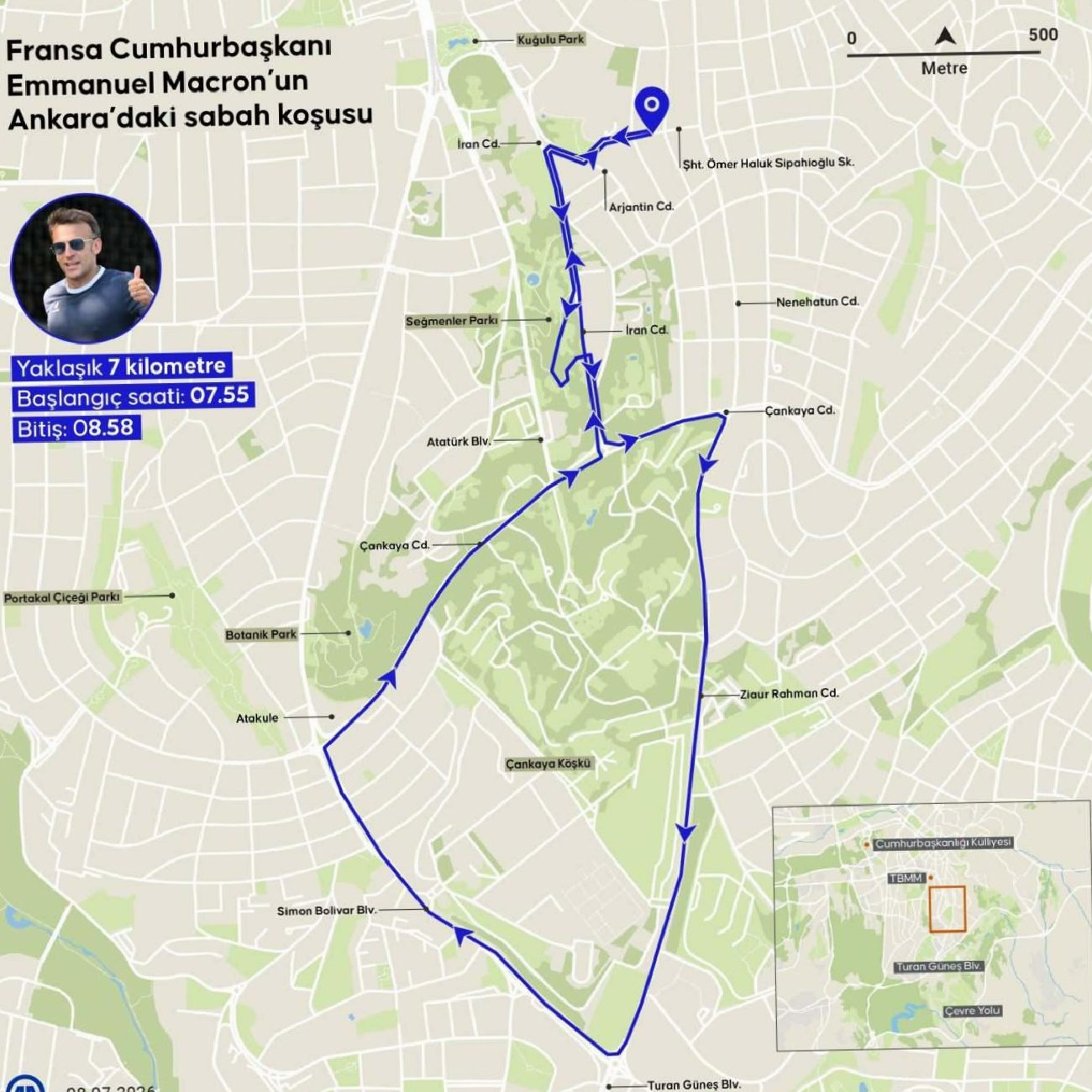 Ankara'da Macron'un 7 Kilometre Koşusu: NATO Zirvesi Öncesi Gün ışığında Adımlar