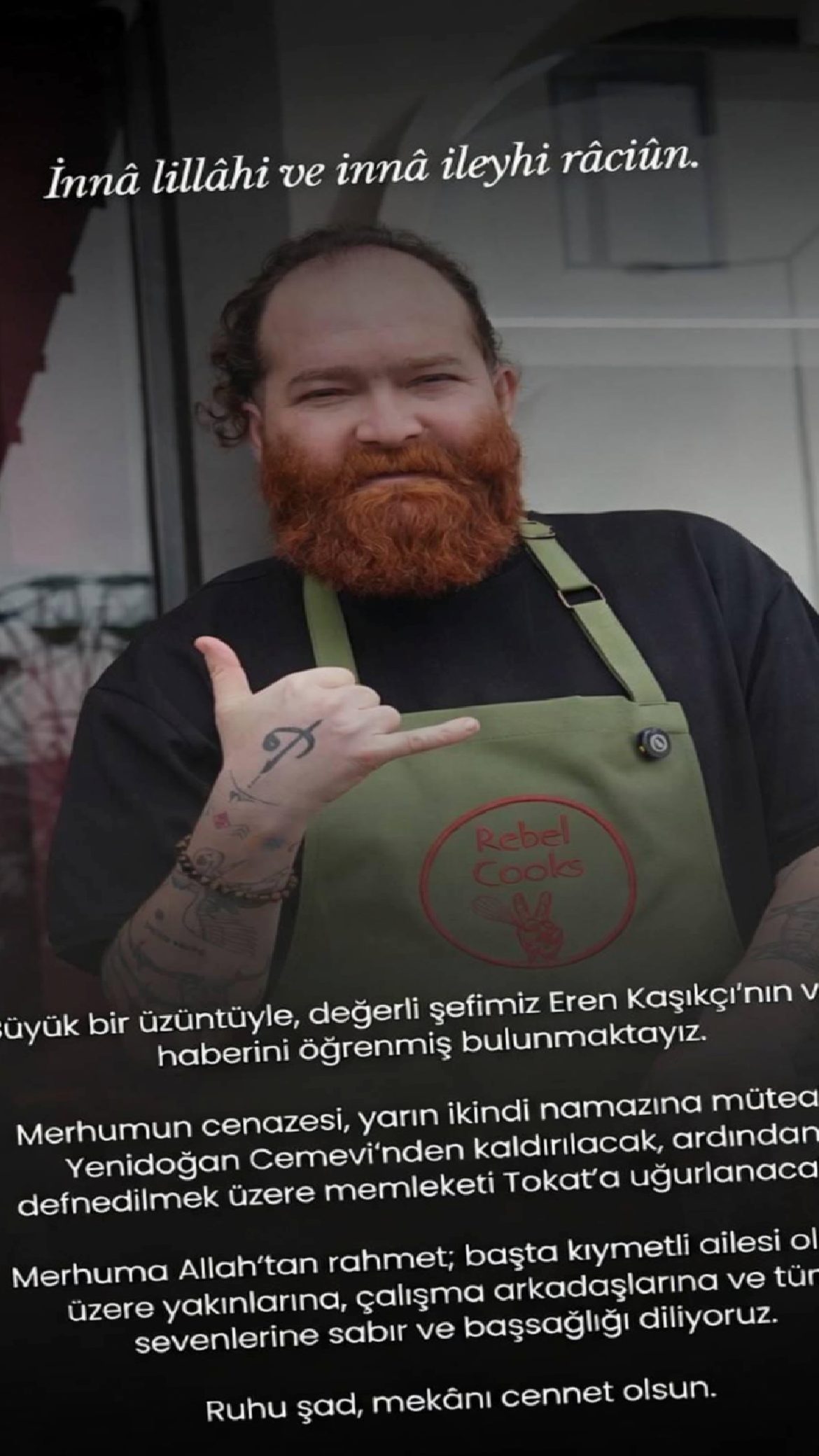 Eren Kaşıkçı’nın Vefatı: Olayın Detayları ve Cenaze Programı